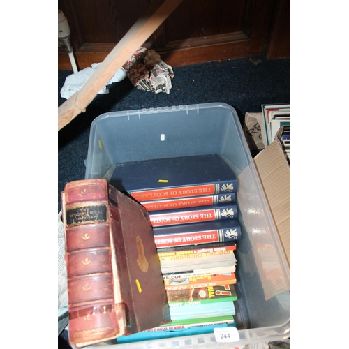 244 - Box containing books to include Burns, Scottish interest, football, etc.