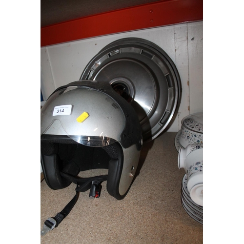 314 - EXE retro motor bike helmet and three alloys