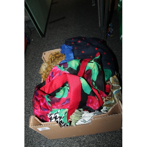 362 - Box containing silk scarfs.