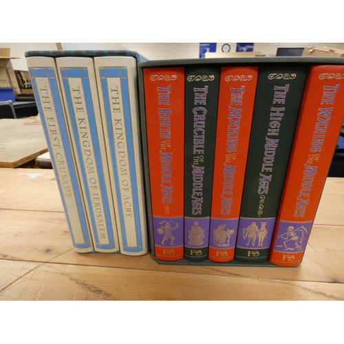 317 - Folio Society.  The Story of the Middle Ages. 5 vols. in slip case; also Runciman, A Histo... 