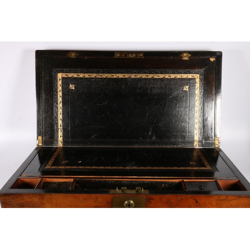 13 - Victorian brass mounted writing slope, with presentation plaque.