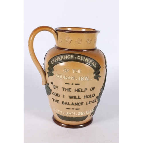 17 - Doulton Burslem jug ' General Gordon of the Sudan 1874'.