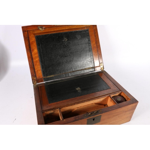 4 - 19th century mahogany writing slope, with fitted interior.