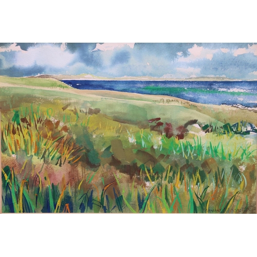 401 - MARGARET MITCHELL DA, Gunna from Tiree, watercolour, signed and dated '80 lower right, 17cm x 25cm, ... 