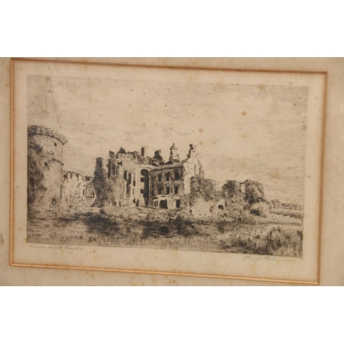 392 - HUGH HARMOOD BANNER (Scottish 1865-1941), Caerlaverock Castle and Lincluden Castle Dumfries, two etc... 