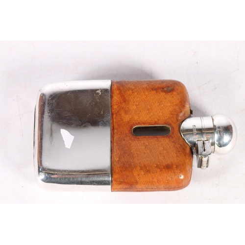 190 - 1/16 pint EPNS mounted hip flask.