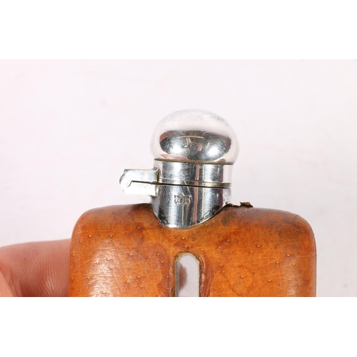 190 - 1/16 pint EPNS mounted hip flask.