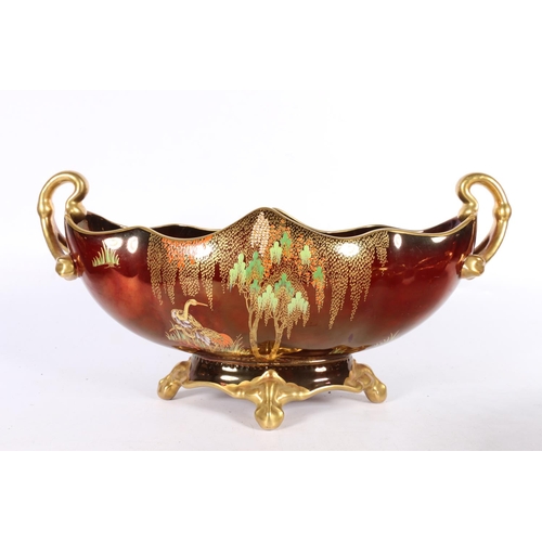 112 - Carltonware bowl with chinoiserie pattern, 21cm diameter, with center piece, and an unmarked bowl.