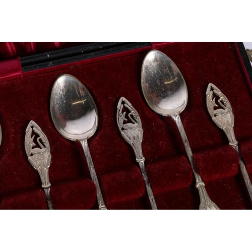 122C - 5 boxes of EPNS including coffee bean spoons, butter forks with mother of pearl handles, etc. 