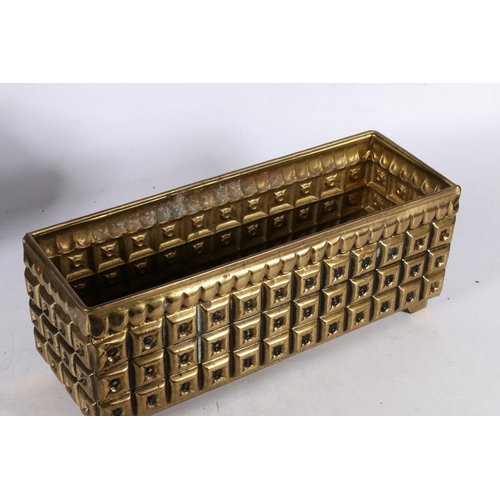 126 - Brass planter of tablet form, 12cm high.