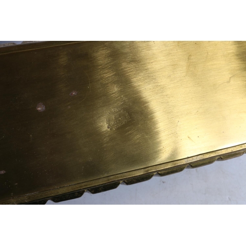 126 - Brass planter of tablet form, 12cm high.