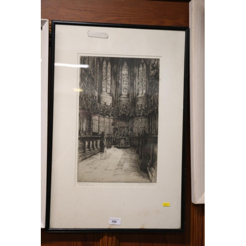 398 - Mary R Henderson, Thistle Chapel St Giles Cathedral, etching, signed and titled, 40x27cm.