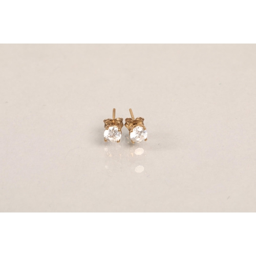 139 - Box containing earrings, including 2 pairs of 9 ct gold studs, white gold hoops and a 9 ct gold neck... 