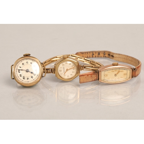 143 - Three lady's wrist watches to include two 9ct gold cased.