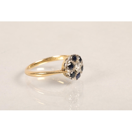 96 - Ladies 18 carat gold Diamond & Sapphire ring ring size Q