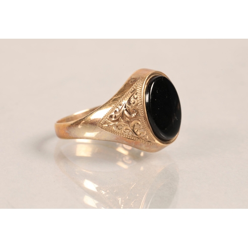 77 - 9ct gold signet ring, size Y, 5g.