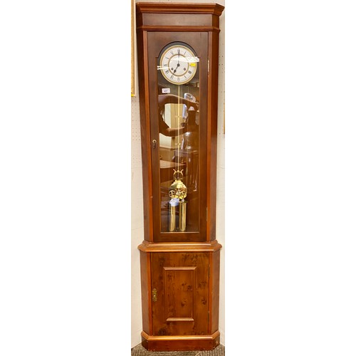 437 - Contemporary corner grandmother clock.