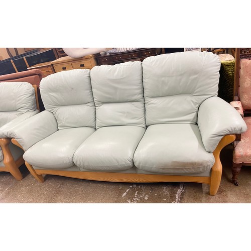 Pale green leather sofa discount