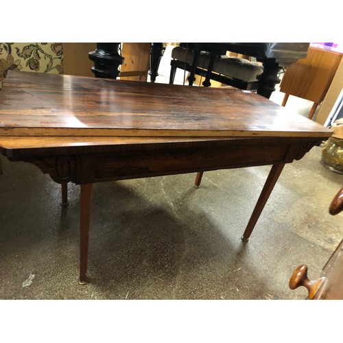 580 - Occasional oriental style table, extra leaf, previously a fold-over card table.