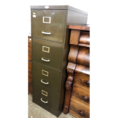 578 - Four drawer metal filing cabinet, 132cm high.