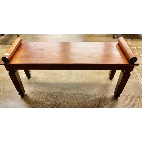 536 - Mahogany classical style hall bench.