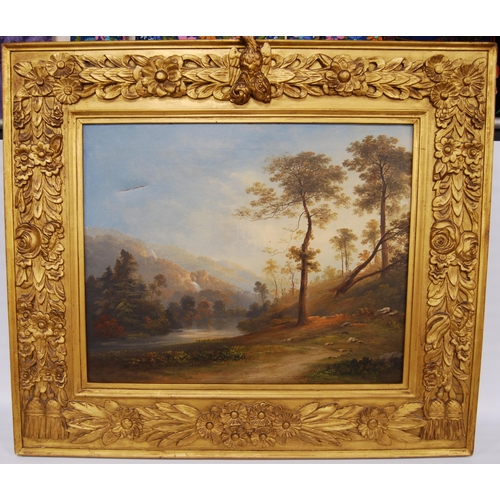 321 - 19th Century English School in the Manner of Samuel ParrottRiver and landscape sceneOil on canvas, 4... 