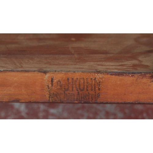 359 - Jacob & Josef (J & J) Kohn of AustriaBentwood two-tier table, stamped and with an old label ... 