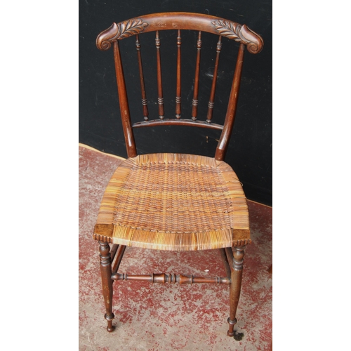 363 - In the Manner of William Morris & Philip WebbPair of Sussex chairs, each with a scroll top rail ... 