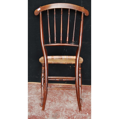 363 - In the Manner of William Morris & Philip WebbPair of Sussex chairs, each with a scroll top rail ... 