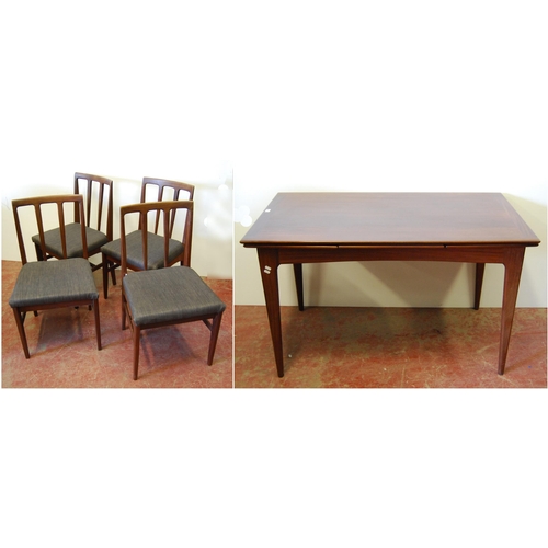 372 - Attributed to John Herbert for A Younger & CoMid-20th century teak extending dining table and fo... 