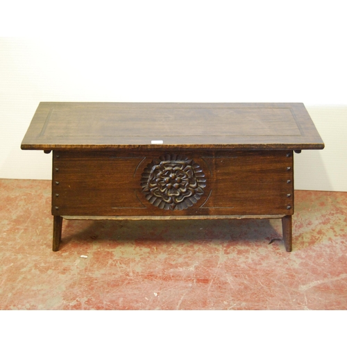 382 - Jack Grimble of CromerOak blanket chest inscribed 'Jack Grimble' to the reverse of the hinged top, c... 