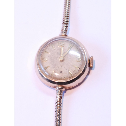 144 - Lady's Tudor 9ct gold bracelet watch, case 320755, 1958, 9.6g, without movement.