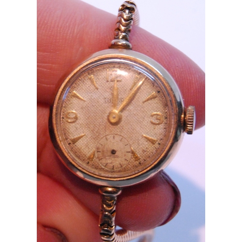 144 - Lady's Tudor 9ct gold bracelet watch, case 320755, 1958, 9.6g, without movement.