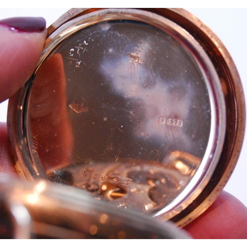 145 - Swiss keyless lever watch in 9ct gold open face case, ICI inscription, 1928, 51mm, 30g excluding mov... 