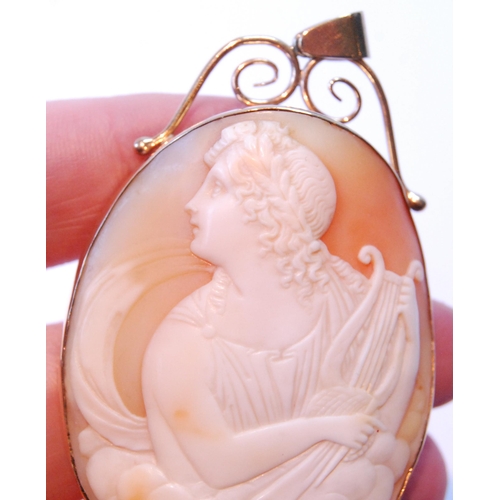 65 - Cameo pendant in 9ct gold.