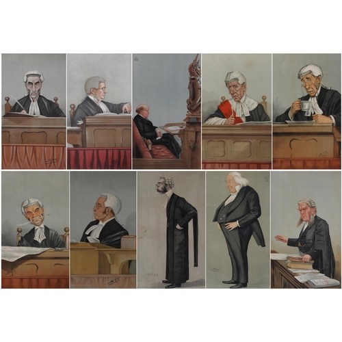 300 - Group of ten Vanity Fair 'Spy' lithographs of courtroom figures, titled 'Sir Edward', 'An Arbitrator... 