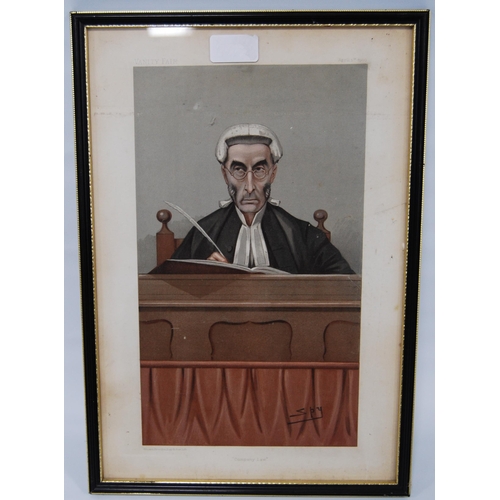 300 - Group of ten Vanity Fair 'Spy' lithographs of courtroom figures, titled 'Sir Edward', 'An Arbitrator... 