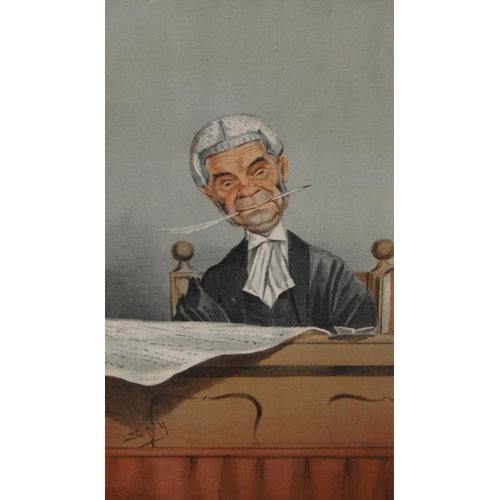 300 - Group of ten Vanity Fair 'Spy' lithographs of courtroom figures, titled 'Sir Edward', 'An Arbitrator... 