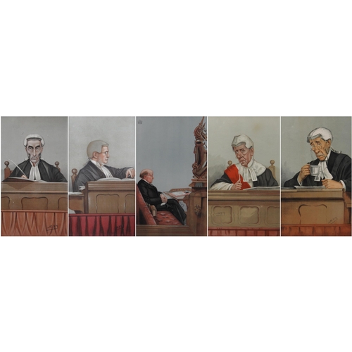 300 - Group of ten Vanity Fair 'Spy' lithographs of courtroom figures, titled 'Sir Edward', 'An Arbitrator... 