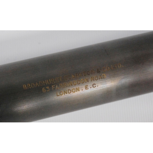 195 - Broadhurst, Clarkson & Co., Ltd, 63 Farringdon Road, London EC: WWI period three-draw brass-moun... 