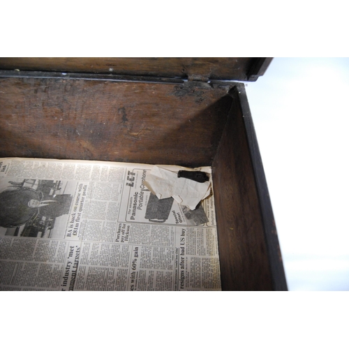 178 - Antique oak bible box, c. late 17th/early 18th century, the hinged top above a carved foliate frieze... 