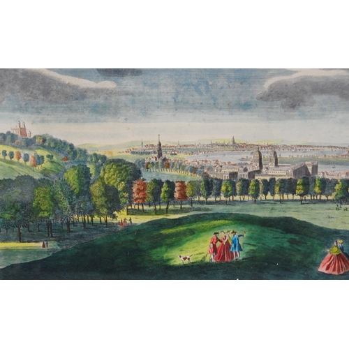 301 - 'View of London from Greenwich Park', hand-coloured aquatint and etching, c. 1815, engraved for The ... 