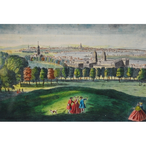 301 - 'View of London from Greenwich Park', hand-coloured aquatint and etching, c. 1815, engraved for The ... 