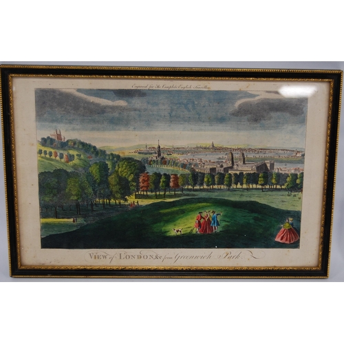 301 - 'View of London from Greenwich Park', hand-coloured aquatint and etching, c. 1815, engraved for The ... 