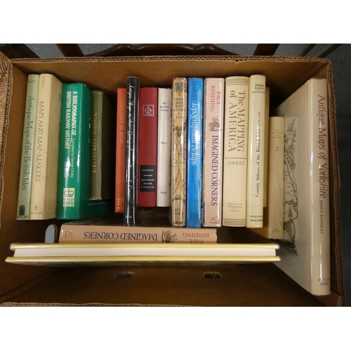 56 - Bibliography.  A carton of various vols. re. books, maps & atlases.