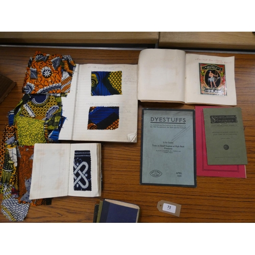 72 - Textiles & the Textile Industry.  A bundle of items incl. pasted-in textile samples, c... 