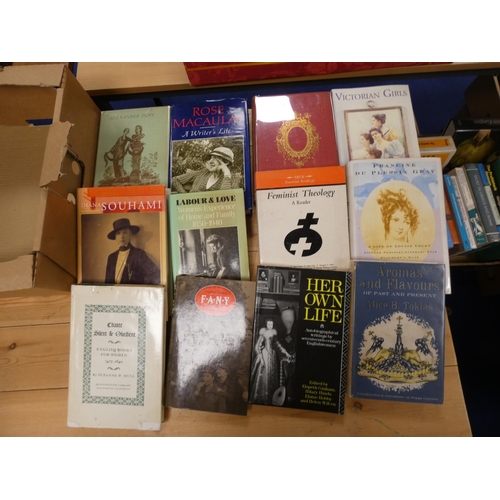 76 - Womens' Literature, Biography & Social History.  A carton of various vols.... 