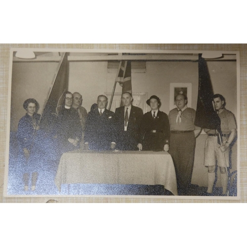 83 - Girl Guides.  Log book of a Guide Leader from Epsom (1929-1950's) with inserted commemorat... 