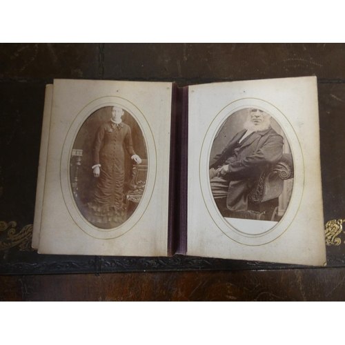 111 - Mauchline ware bound photograph album enclosing photos of Wetheral, Corby Castle etc.