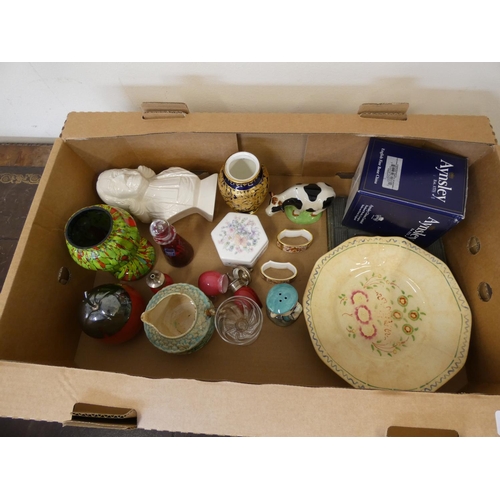 123 - Box of collectables including Dartington, Aynsley, Derby, etc.